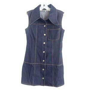 Mcq Alexander Mcqueen Blue jean Denim Sleeveless Dress small 38 Cotton Womens